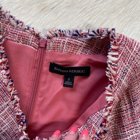 Banana Republic Pink Tweed Wrap Dress - Picture 8 of 10